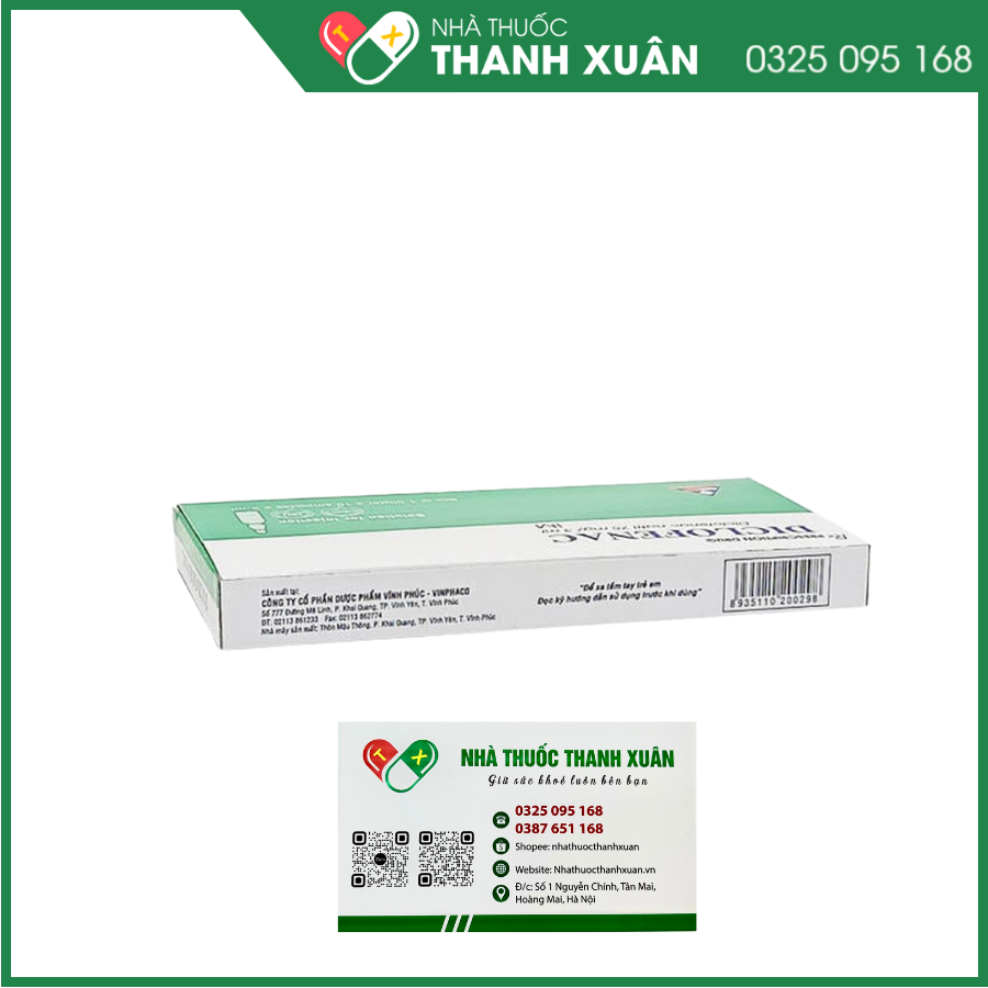 Dung dịch tiêm Diclofenac 75mg/3ml Vinphaco giảm đau và viêm trong viêm khớp dạng thấp, thoái hóa khớp, gout cấp